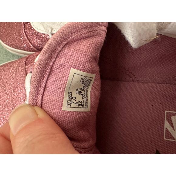 Vans Old Skool Glitter Sneakers Juniors 7 Rose aprox 8.5 Womens - Picture 5 of 6